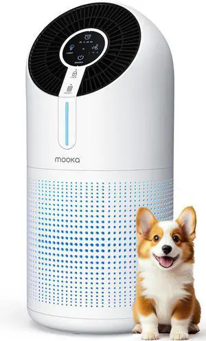 Air Purifiers for Home Large Room up to 1095ft², H13 HEPA Filter Air Cleaner for Pets Bedroom Remove Smoke Dust Pollens Dander, Room Air Purifier with Timer Lock 4 Modes Night Light, M02