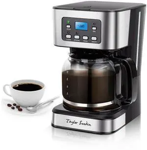 12-Cup Programmable Coffee Maker, Regular & Strong Brew Drip Coffee Machine for Home and Office, Glass Carafe, Pause & Serve, Auto Shut Off, Black & Stainless Steel 12-Cup Programmable Coffee Maker, Regular & Strong Brew Drip Coffee Machine for Home and Office, Glass Carafe, Pause & Serve, Auto Shut Off, Black & Stainless Steel