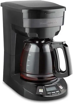 12 Cup Programmable Drip Coffee Maker with 3 Brew Options, Glass Carafe, Auto Pause and Pour, Black Stainless (46293)