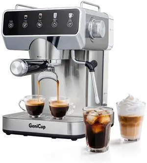 Expresso Coffee Machines With Touchscreen 20 Bar Professional Espresso Maker With Milk Frother & Hot Water, Stainless Steel Coffee Maker for Cappuccino Latte Americano, for Home Office Use