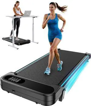 Walking Pad Treadmill, Walking Pad with 5° Incline, 330 lbs Weight Capacity, 2.5 HP Low Noise Desk Treadmill, Remote Control & LED Display, Portable Treadmills for Home, Knee Protection
