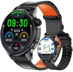 Smart Watch for Men Built-in GPS with Map, 1.46" AI Smartwatch with Health Monitor for Android Phones/iPhone, 100+ Sport Modes Fitness Tracker with Compass/Altitude/Barometer, Text Reply(2 Bands)