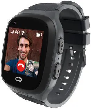 4G Kids Smart Watch Boys with GPS Tracker & Video Calling Kids Cell Phone Watch Age 5-12, Waterproof One-Key SOS Call Voice Chat Camera Alarm Clock Touch Screen GPS Gifts for Kid(Black)