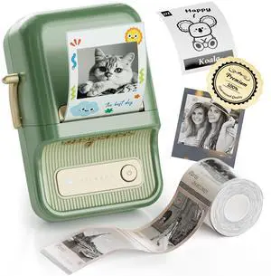 B21 Pro Label Maker, 300DPI HD Label Printer, Ideal for Notes,Photos, Study Graphics, Memo Maker,50x30mm Label,230Pcs(Pine Green)