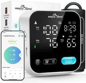 Blood Pressure Monitor for Home Use   Smart BP Machine with Free MyHeartPal App, Automatic Blood Pressure XL Cuff, LED Screen & Voice Function, Supports Apple & Android Devices | EBP-703T