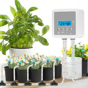 Smart Automatic Plant Watering System for 20 Pots - Dual Pump Indoor Drip Irrigation Kit with 30-Day Programmable Timer & USB-C Charging