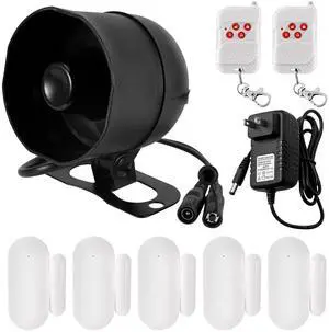 WiFi Home Security Alarm System 8-Piece kit Door Alarm System DIY Siren Door/Window Sensors Remotes Burglar Alarm for House Apartment Office,Compatible with Alexa Google Home