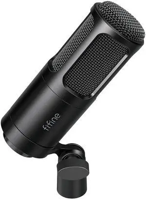 XLR Dynamic Microphone, Vocal Podcast Microphone with Cardioid Pattern, Studio Metal Mic for Streaming Voice-Over Dubbing Video Recording, Black-K669D