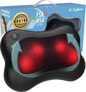Shiatsu Back and Neck Massager with Heat - 3D Electric Kneading Deep Tissue Massage Pillow for Muscle Pain Relief, Black, ZMA-13 Shiatsu Back and Neck Massager with Heat - 3D Electric Kneading Deep Tissue Massage Pillow for Muscle Pain Relief, Black, ZMA-13