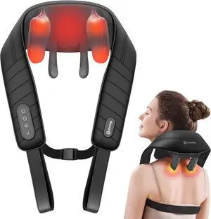 Cordless Neck Massager with Heat, 4D Kneading Neck and Shoulder Massager Deep Tissue, Shiatsu Neck Back Massager Pillow, 2 Heating Levels,Gifts for Mom Dad Cordless Neck Massager with Heat, 4D Kneading Neck and Shoulder Massager Deep Tissue, Shiatsu Neck Back Massager Pillow, 2 Heating Levels,Gifts for Mom Dad