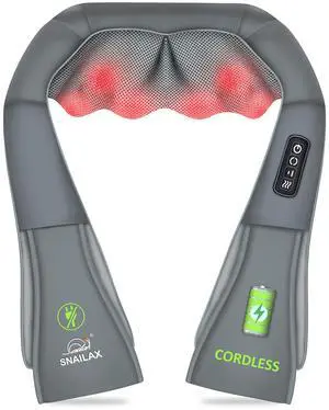 Cordless Neck Massager, Shiatsu Back Shoulder Massager with Heat, Portable Rechargeable Massagers for Neck and Back Pain Relief, Electric Massager Pillow, Gift for Women,Men(Grey) Cordless Neck Massager, Shiatsu Back Shoulder Massager with Heat, Portable Rechargeable Massagers for Neck and Back Pain Relief, Electric Massager Pillow, Gift for Women,Men(Grey)