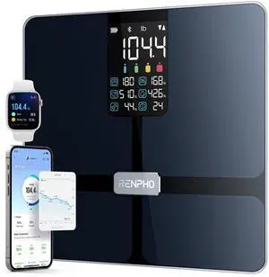 Scale for Body Weight, Smart Scale with BMI, Body Fat, Muscle Mass, Bluetooth, 13 Metrics with Large VA Display, Support App Connection, Black, Elis 2X Scale for Body Weight, Smart Scale with BMI, Body Fat, Muscle Mass, Bluetooth, 13 Metrics with Large VA Display, Support App Connection, Black, Elis 2X