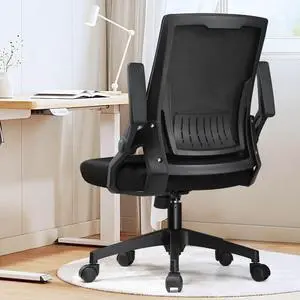 Ergonomic Office Chair with Flip-up Armrests Executive Computer Chair for Home Office, Breathable Mesh & Comfy Lumbar Support, Black Ergonomic Office Chair with Flip-up Armrests Executive Computer Chair for Home Office, Breathable Mesh & Comfy Lumbar Support, Black