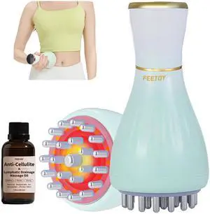Lymphatic Drainage Massager & Massage Tool with Cellulite Oil, Body Sculpting Machine & Fascia Blaster for Cellulite with Microcurrent, Light, Heat & Vibration, for Legs, Arms & Belly Lymphatic Drainage Massager & Massage Tool with Cellulite Oil, Body Sculpting Machine & Fascia Blaster for Cellulite with Microcurrent, Light, Heat & Vibration, for Legs, Arms & Belly