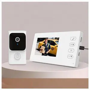 No WiFi Doorbell Camera with 4.5 Monitor - 100% Private, HD 720P & 2-Way Talk | Battery-Powered for Easy Setup