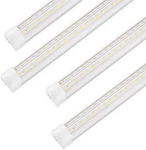 Led Shop Lights, 4FT LED Light 50W 6500K 7000LM Daylight,Led Garage Light,Linkable Clear Cover Integrated V-Shape for Garage Warehouse Workbench Workshop(4-Pack)