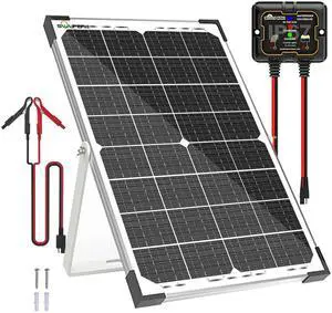 30W Solar Battery Charger Solar Battery Maintainer + Upgrade 10A MPPT Charge Controller + Adjustable Mount Bracket for Car RV Boat Motorcycle12V Waterproof Solar Panel Kit Trickle Charging