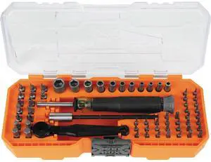 64-Piece Micro-Ratchet Bit Precision Driver Set with Modular Case, Magnetic, Precision, Standard Bits and Nut Drivers