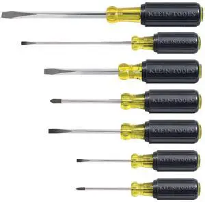 Screwdriver Set, Made in USA, Slotted and Phillips Screwdrivers with Non-Slip Cushion-Grip Handles and Tip-Ident, 7-Piece