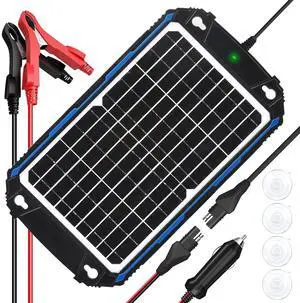 Waterproof 12W 12V Solar Battery Charger & Maintainer Pro, Built-in UltraSmart MPPT Charge Controller, 12 Volt Solar Panel Trickle Charging Kits for Car Automotive Boat Marine RV Trailer