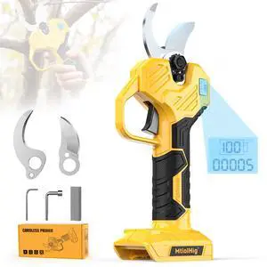 Cordless Electric Pruning Shears: 1.5-2 Inch Portable Pruning Shears Compatible with DeWalt 20V Battery (No Battery) - Garden Pruners Tool with LCD Display & SK7 Blades