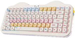 C75 Wireless Mechanical Keyboard,75% Layout, Hot-Swappable NKRO,BT5.0/2.4G/USB-C Mode,Dye-Sub PBT MOA Keycaps,RGB Gasket Mount,Cute Cake Design for Mac/Win/Gaming (Beige, Candy Switch) C75 Wireless Mechanical Keyboard,75% Layout, Hot-Swappable NKRO,BT5.0/2.4G/USB-C Mode,Dye-Sub PBT MOA Keycaps,RGB Gasket Mount,Cute Cake Design for Mac/Win/Gaming (Beige, Candy Switch)