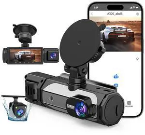 Dash Cam Front and Rear, 1080P Dash Camera for Cars, 3 Channel Car Camera Front Rear and Inside/Back with 32GB Card 5G WiFi, Loop Recording, Night Vision, HDR, G-Sensor, 24Hr Parking