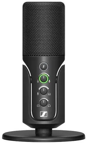 Professional Profile - USB Cardioid Condenser Microphone & Table Stand, 1.2 m USB-C Cable - Mute Button, Built-in Headphone Jack, Gain, Mix & Volume Control, for PC & Mac,Black