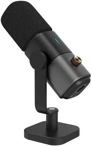 XLR/USB Dynamic Microphone for Stream/Game/Record,Podcast Microphone with Noise Canceling On/Off, Mute Button, Headphone Jack, Gain Knob,Desk Microphone with Stand for PC/Audio Mixer(AM15X)