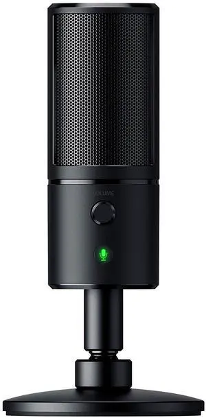 Seiren Emote Streaming Microphone: 8-bit Emoticon LED Display, Stream Reactive Emoticons, Hypercardioid Condenser Mic, Built-in Shock Mount, Height & Angle Adjustable Stand, Classic Black