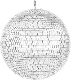 Mirror Disco Ball, 16 Inch Party Mirror Ball with Hanging Ring, Large Lightning Disco Ball Party Decorations, Ideal for DJ Club, Stage, Wedding, Birthday, Christmas, New Years Celebration