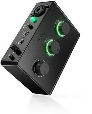 PC Audio Mixer for Recording Music, USB Interface for Streaming and Podcasting with XLR, Monitor, 48V Phantom Power, Gain Knob, for Instrument Guitar/Video Content Creation/Vocal-Ampli 1