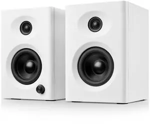 Computer Speakers for Desktop PC, 60W Bluetooth Surround Sound Speakers with Bass, Compact Active Bookshelf Speakers for Office, Monitors, Laptop, Gaming, TV, Gifts (White, Pair)