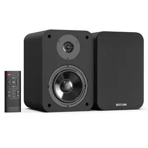 BESTISAN Bluetooth Bookshelf Speakers, Powered Computer Speakers with 4 Inch Woofer, TV Speakers with Optical/RCA/USB/Sub Out for PC and Turntable
