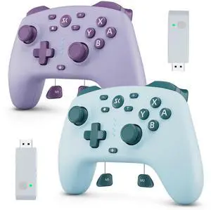 Wireless Switch Controller for Switch/Switch 2/Lite/OLED/PC Controller with 2.4G Adapter, 2 Pack Switch Controller with Hall Joysticks & Hall Triggers, Switch Pro Controller with Wake-up, Wireless Switch Controller for Switch/Switch 2/Lite/OLED/PC Controller with 2.4G Adapter, 2 Pack Switch Controller with Hall Joysticks & Hall Triggers, Switch Pro Controller with Wake-up,