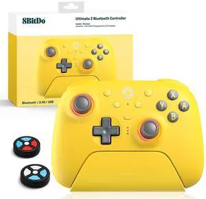 Ultimate 2 Bluetooth Controller (TMR Joystick Update), RGB Fire Ring, Switchable Hall Effect/Tactile Triggers, Vibration and Motion Control for Switch/Switch 2, Windows PC (Lemon Yellow) Ultimate 2 Bluetooth Controller (TMR Joystick Update), RGB Fire Ring, Switchable Hall Effect/Tactile Triggers, Vibration and Motion Control for Switch/Switch 2, Windows PC (Lemon Yellow)