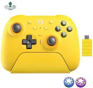 Ultimate 2 Bluetooth Controller for Switch, Switch 2, PC&Windows,Switch Pro Controller with TMR Joysticks,Tactile/Hall Triggers,Programmable L4/R4 Bumpers,2 Back Paddle Buttons,RGB Ring,Yellow