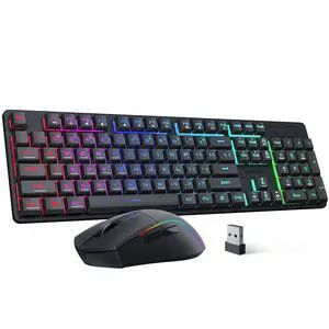 Wireless Gaming Keyboard and Mouse, RGB Backlit, 3 Mode (Wired/2.4G/BT), Up to 10,000 DPI Gaming Mouse with Software, Ultra Lightweight 65g, 25 Key Anti-Ghosting Keyboard for PC Wireless Gaming Keyboard and Mouse, RGB Backlit, 3 Mode (Wired/2.4G/BT), Up to 10,000 DPI Gaming Mouse with Software, Ultra Lightweight 65g, 25 Key Anti-Ghosting Keyboard for PC