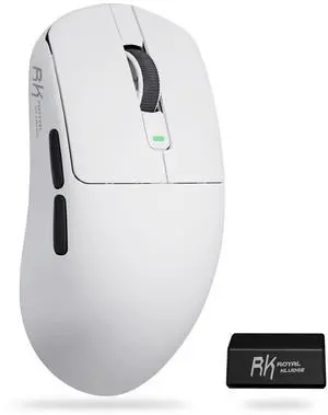 RK M3 Gaming Mouse with 42000 DPI PAW3950 Optical Sensor 47g Lightweight Tri-Mode 2.4G/USB-C/Bluetooth Wireless Mouse 8000Hz Polling Rate with 5 Programmable Buttons White