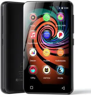 160GB MP3 Player with Bluetooth and WiFi,  Music Player with Spotify,Pandora,Amazon Music,4" Touch Screen Android MP4 MP3 Player for Kids with Libby,Audible,Spotify Kids(Black)