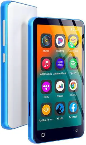 MP3 Player with Bluetooth and WiFi,MP3 Player with Spotify,Spotify Kids,Audible,Pandora,Amazon Music,4" Music Player MP4 Up to 1TB(80GB,Blue_White)