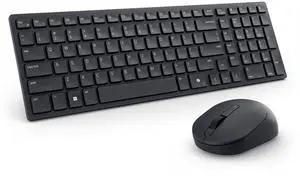 KM555 Silent Keyboard and Mouse - 18 Programmable Shortcut Keys, Copilot Key, Secure Dual-Mode connectivity, Adjustable DPI, Ambidextrous, Low Battery LED Indicator, 3-Year Warranty - Black