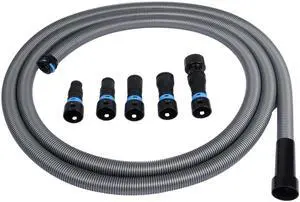 94709 Quick Click 16 Ft. Hose for Home and Shop Vacuums with Expanded Multi-Brand Power Tool Adapter Set for Dust Collection