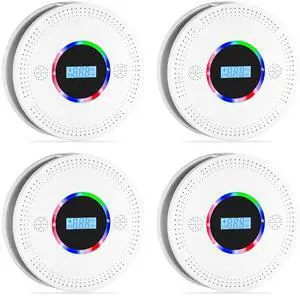 Smoke and Carbon Monoxide Detector, Combination Smoke Alarm and Carbon Monoxide Detector Battery Powered, CO Detector with Sensitive Sensor, LCD Display and Sound Warning, CDR-813
