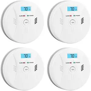 Smoke and Carbon Monoxide Detector, Combination Smoke Alarm and Carbon Monoxide Detector Battery Powered, CO Detector Alarm with Sensitive Sensor, Sound Warning and LCD Display, CDR-803