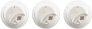 9120B Smoke Detector, Hardwired Alarm with Battery Backup, 3-Pack