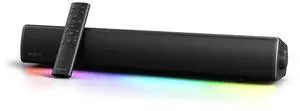 Sound Blaster GS5 RGB Gaming Soundbar with SuperWide Technology, Powered via Adapter, Up to 60W Peak Power, Bluetooth 5.4, Optical-in, Headphone-Out Port, for PC and TV