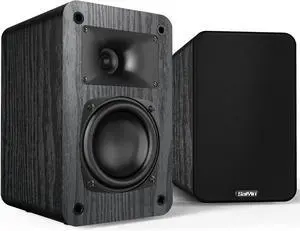 Passive Bookshelf Speakers, 2-Way Passive Speakers, 3.5" Woofer & Silk Horn Tweeter, 60Hz Bass for Home/Office/Theater Pair (Needs Amplifier or Receiver to Operate)