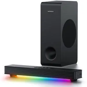 Sound Bar for Smart TV 160W 3.1CH PC Gaming Soundbar with Subwoofer RGB Lighting Audio Sync Surround Sound System BT 5.3/HD-ARC/Optical/AUX/USB for Desktop Tablets Consoles Home Cinema Sound Bar for Smart TV 160W 3.1CH PC Gaming Soundbar with Subwoofer RGB Lighting Audio Sync Surround Sound System BT 5.3/HD-ARC/Optical/AUX/USB for Desktop Tablets Consoles Home Cinema