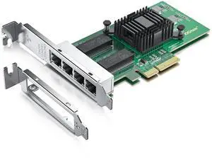 1000Mbps Gigabit Ethernet Converged Network Adapter (NIC) with Intel I350 Chip | Ethernet PCI Express NIC Network Card | Quad Copper RJ45 Ports | PCI Express 2.1 X4 | Compare to Intel I350-T4